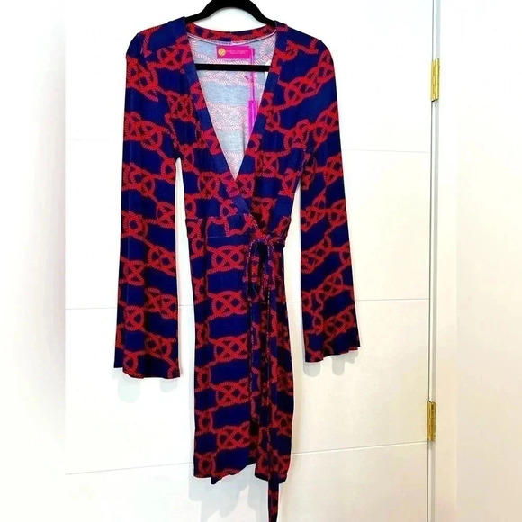 NWT MACBETH COLLECTION BY MARGARET JOSEPHS NAUTICAL DRESS size L - Picture 2 of 7